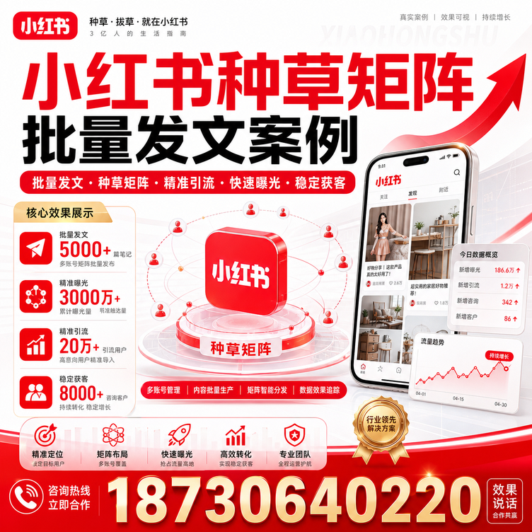 贵阳小红书种草矩阵批量发文案例